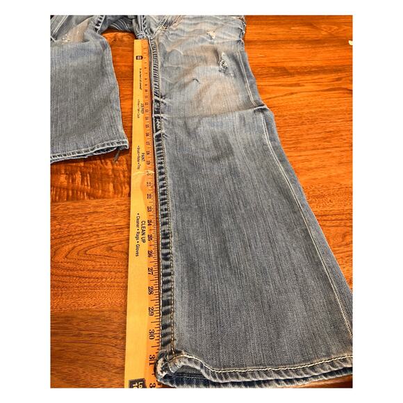 Big Star Liv Bootcut Jeans 31R Distressed Blue Denim Streetwear Skater Mexico - Picture 11 of 12